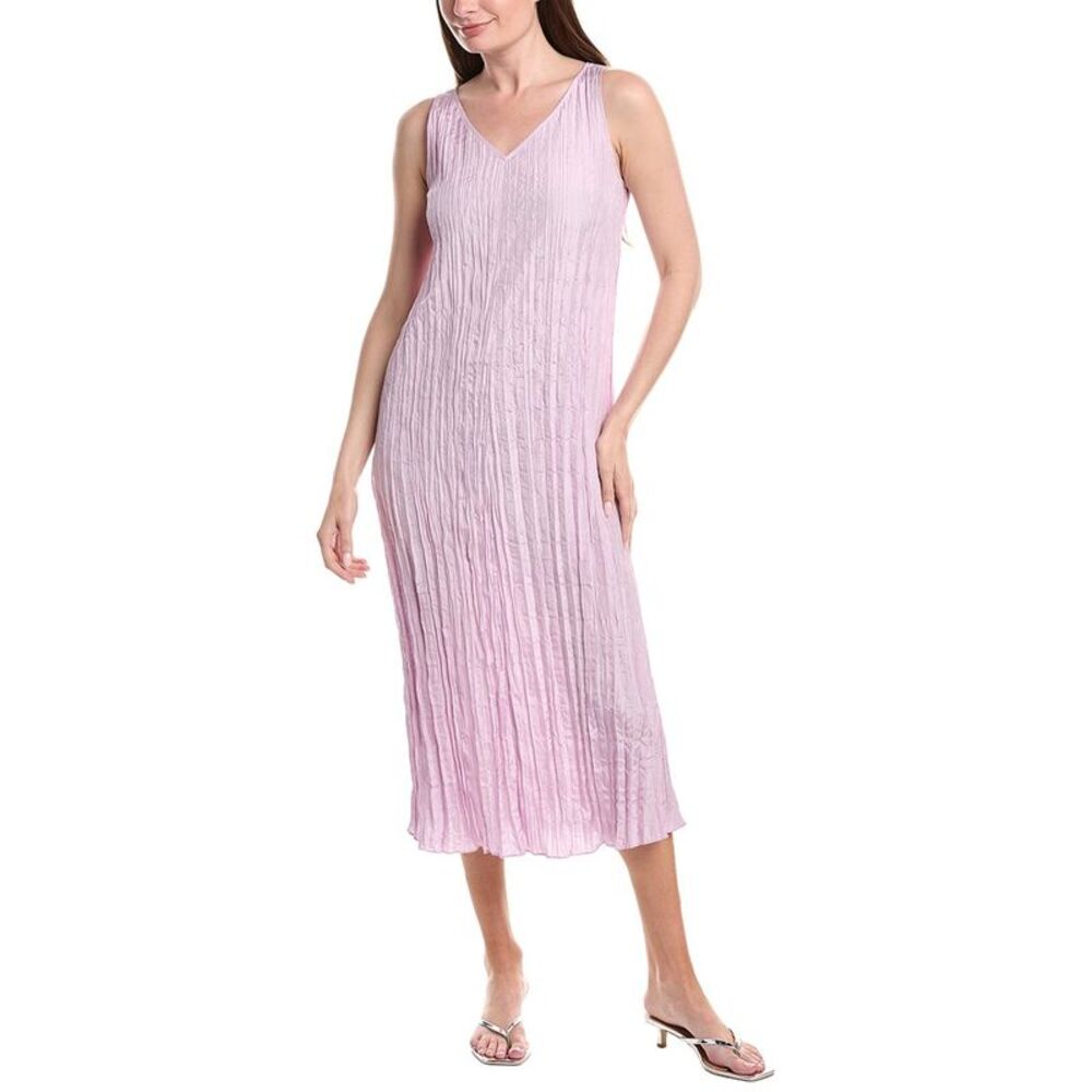 Eileen Fisher Womens  Pleated Silk Flare Dress